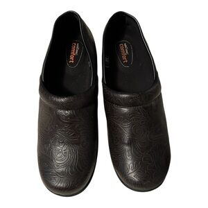 Women’s Embossed Black Loafers by Safe Step Comfort